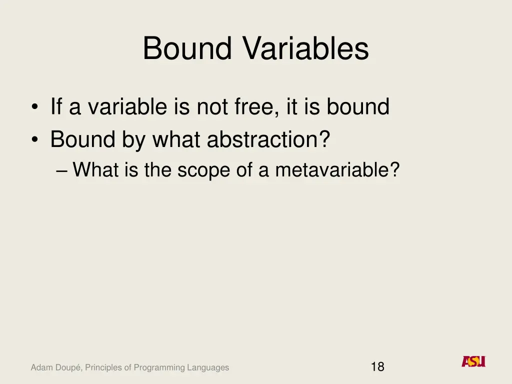 bound variables
