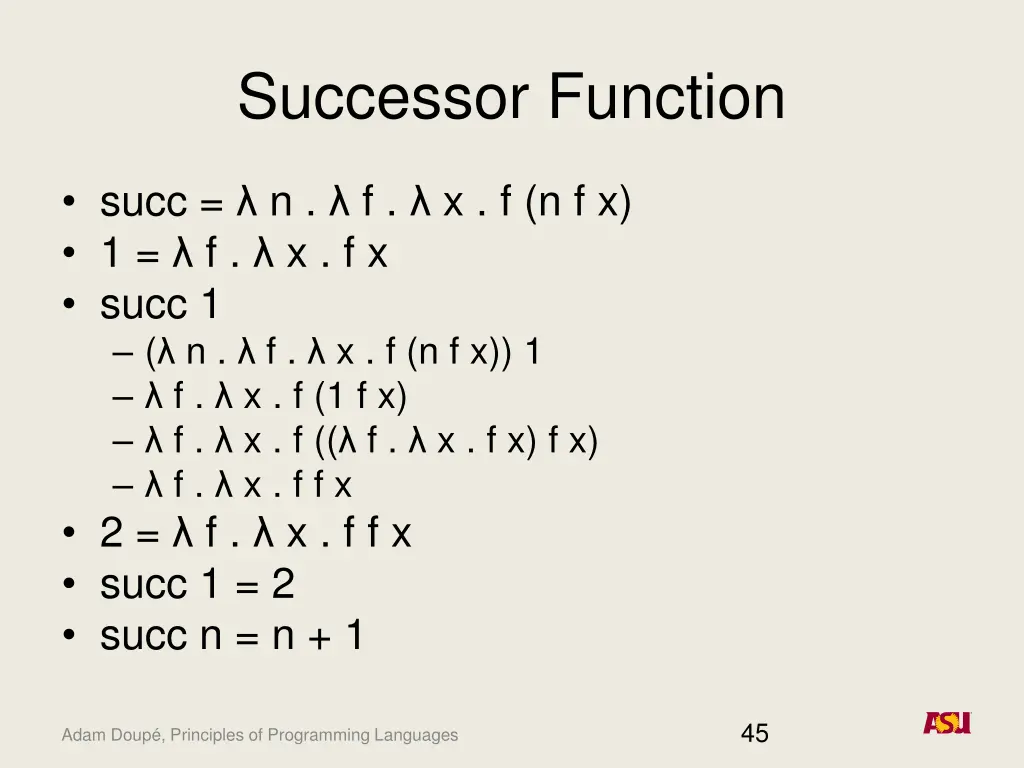 successor function 1