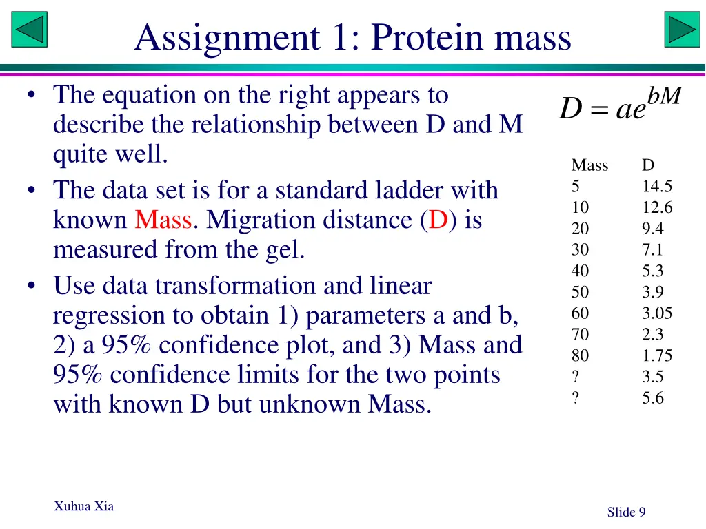 assignment 1 protein mass