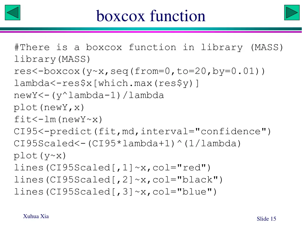 boxcox function