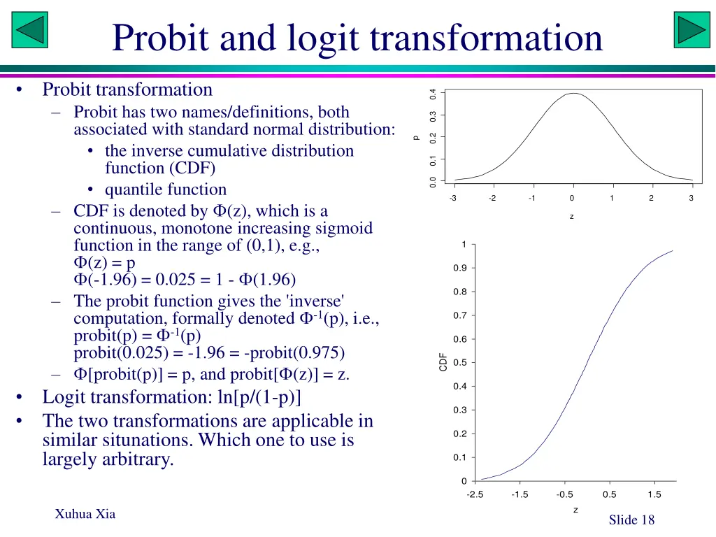 probit and logit transformation