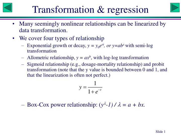 transformation regression