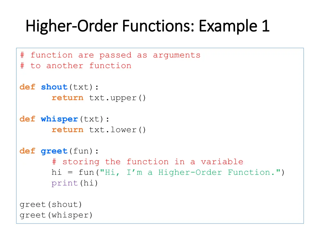 higher higher order