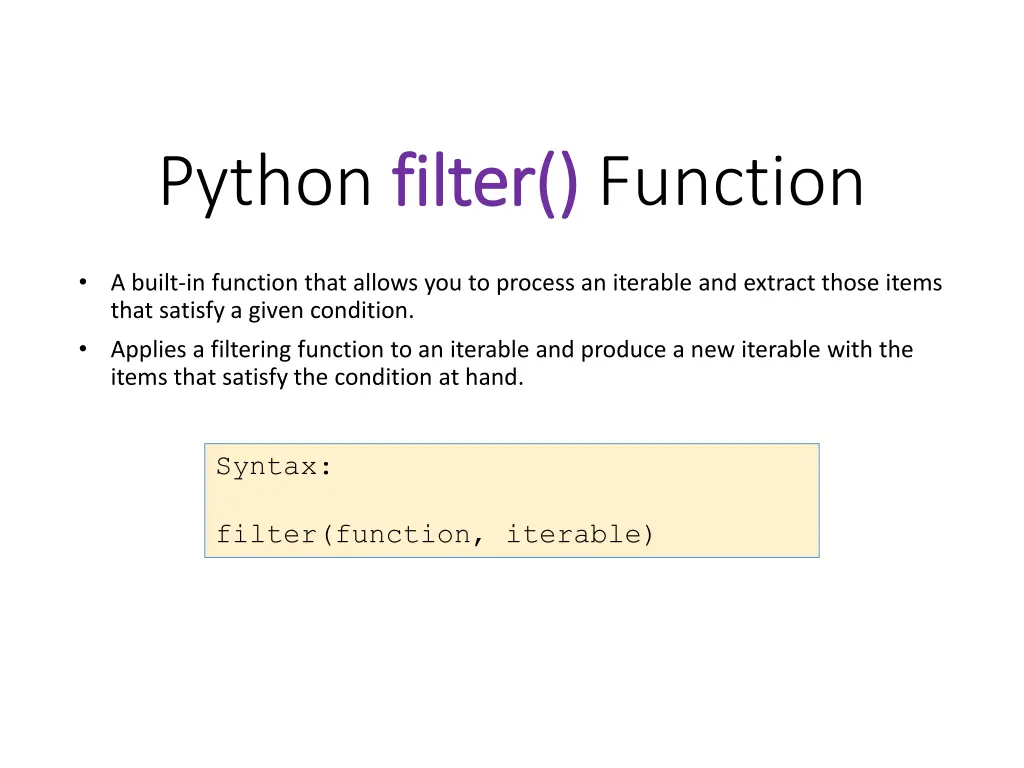 python filter 1