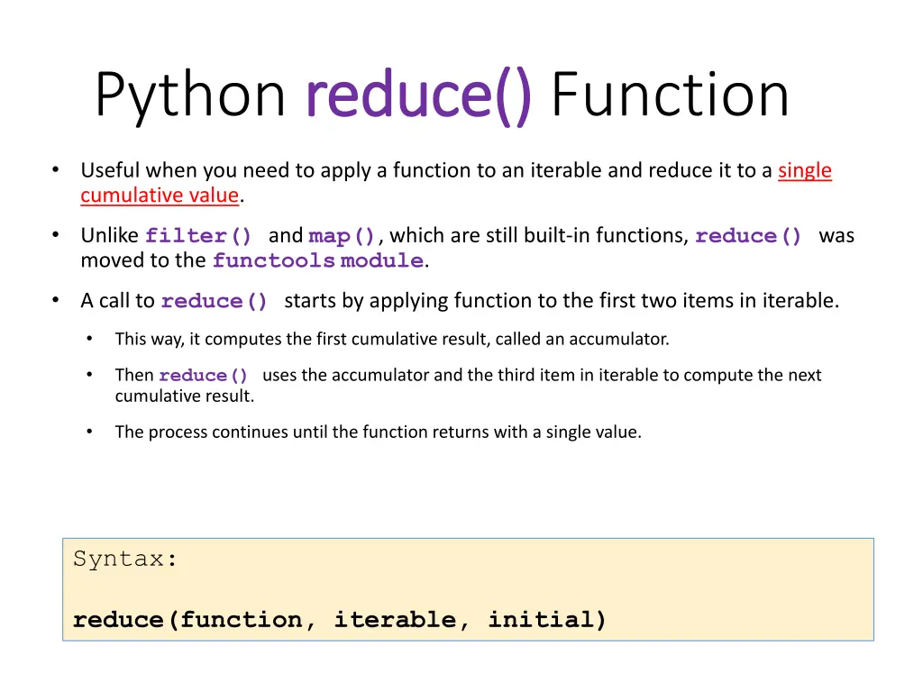 python reduce