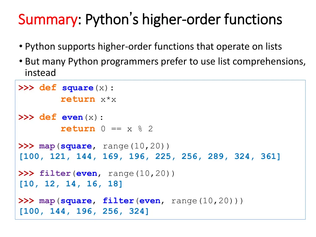 python s higher