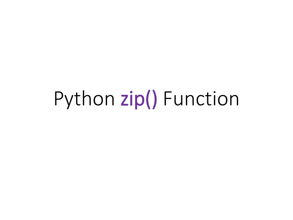 python zip