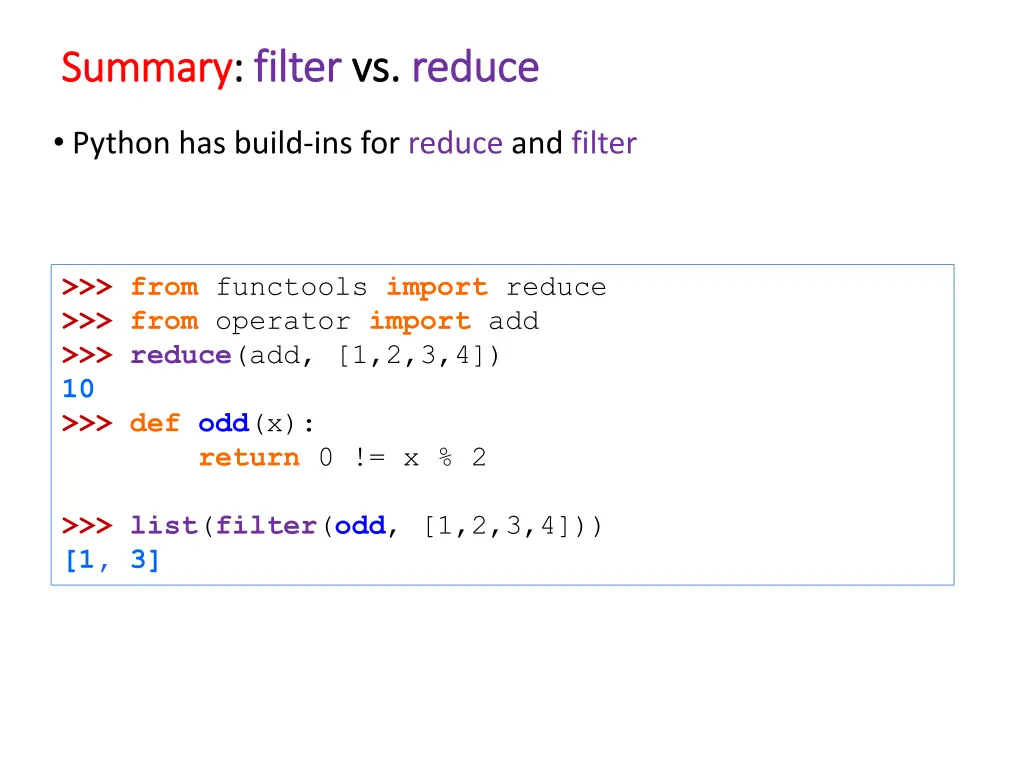 summary summary filter