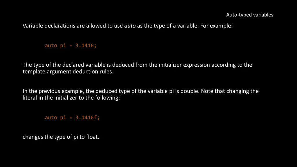 auto typed variables