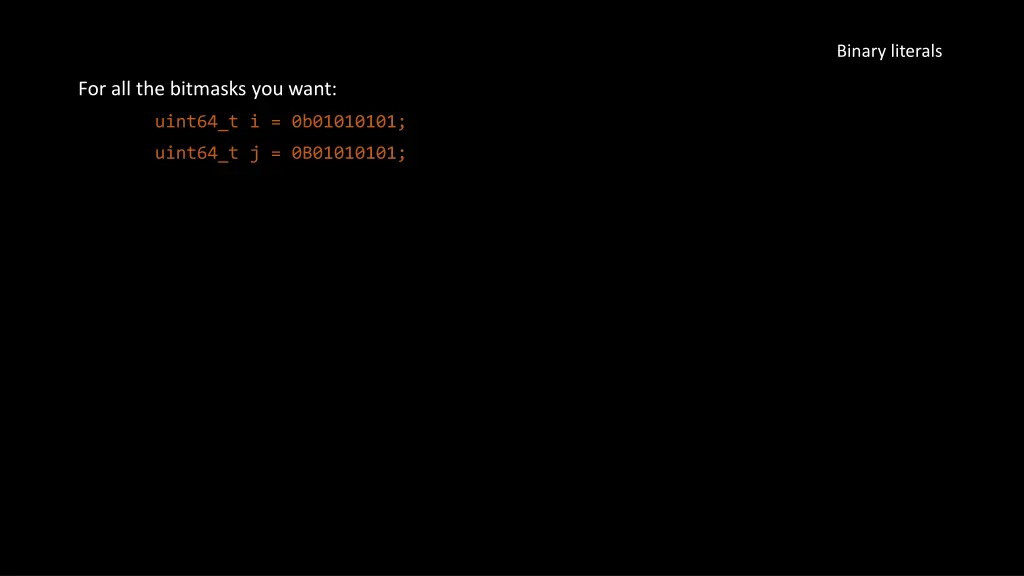 binary literals