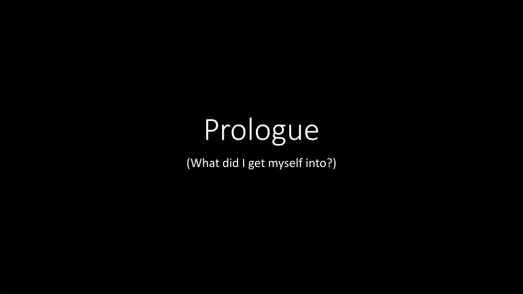 prologue