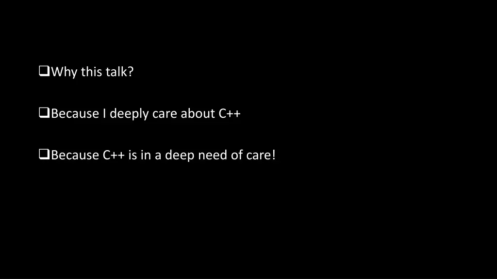 why this talk