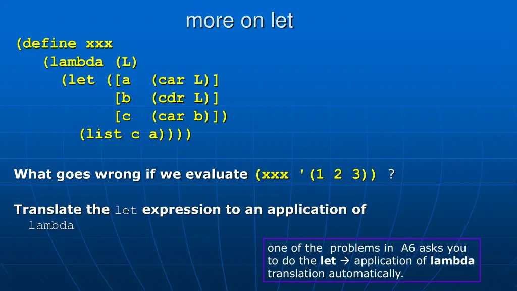 more on let