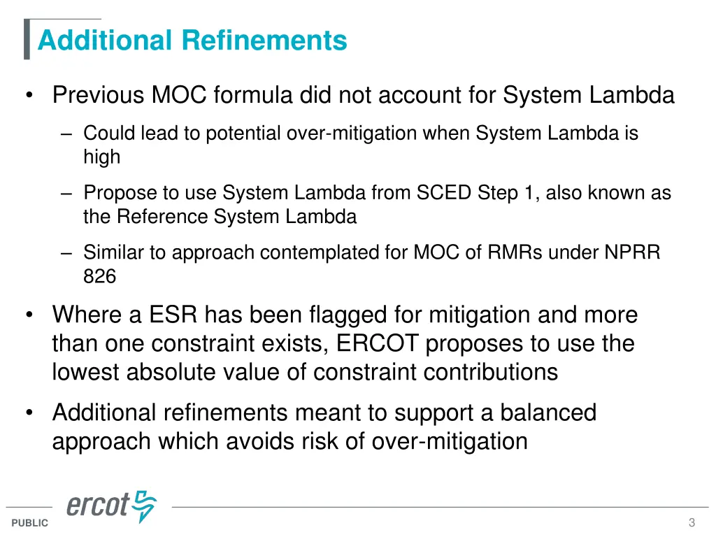 additional refinements