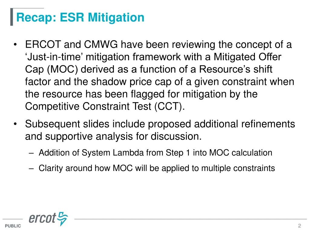 recap esr mitigation