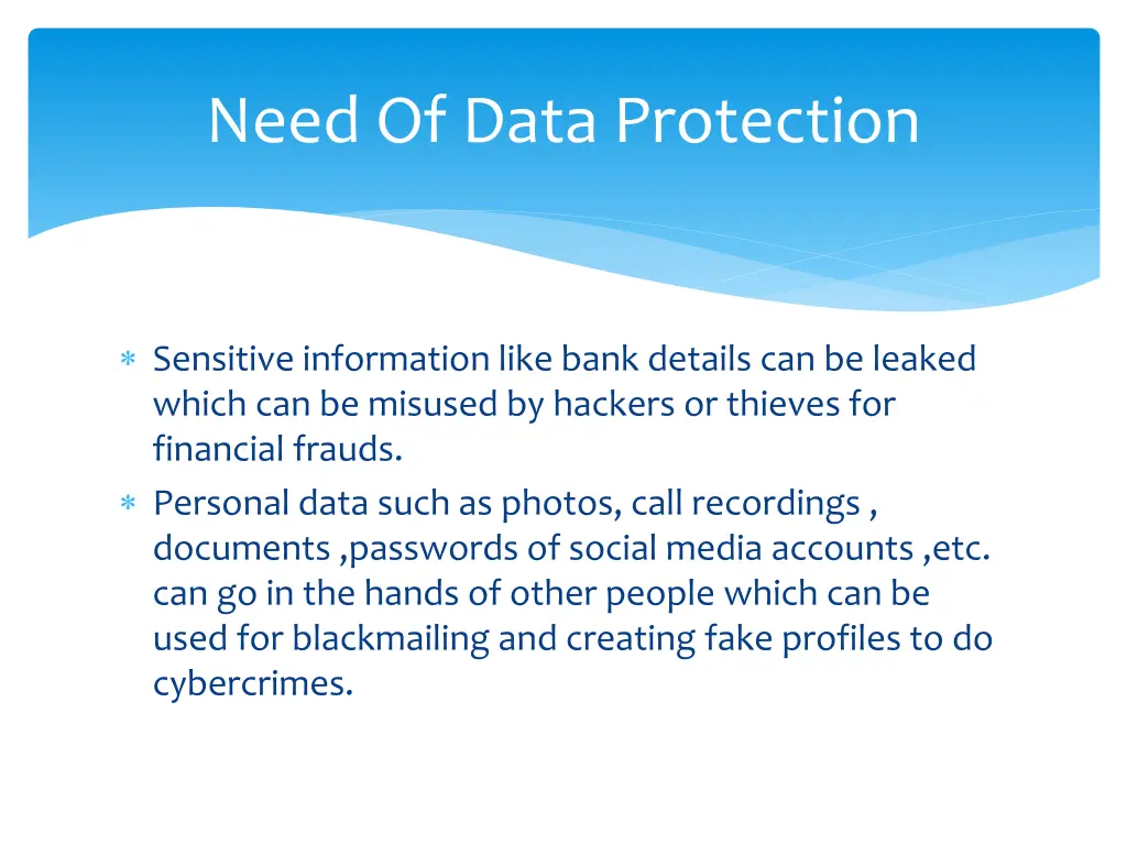 need of data protection