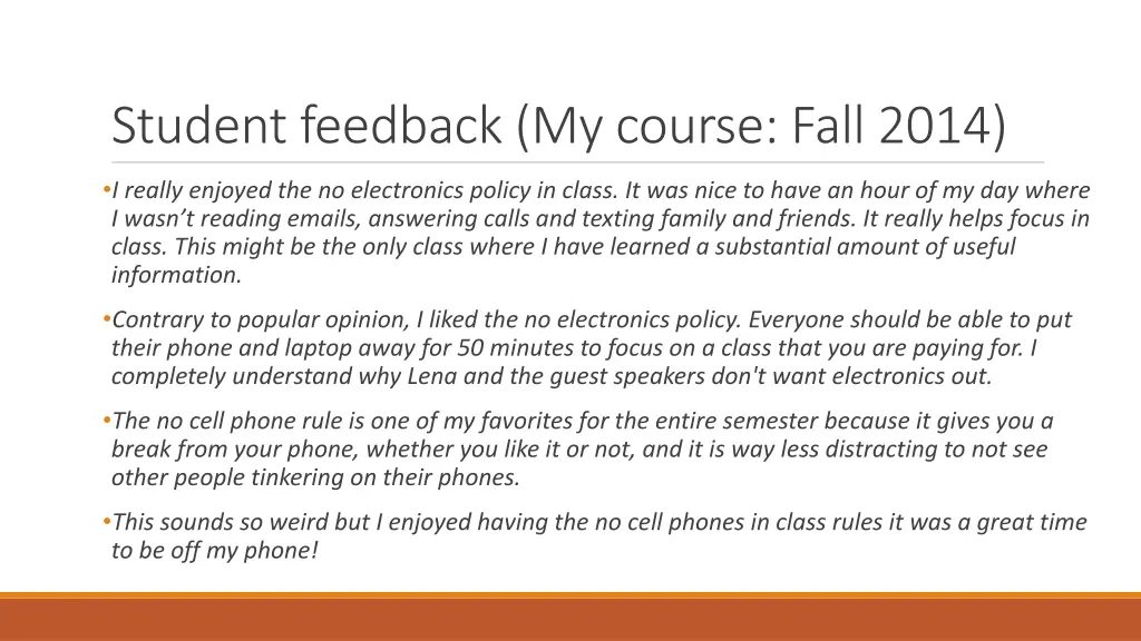 student feedback my course fall 2014