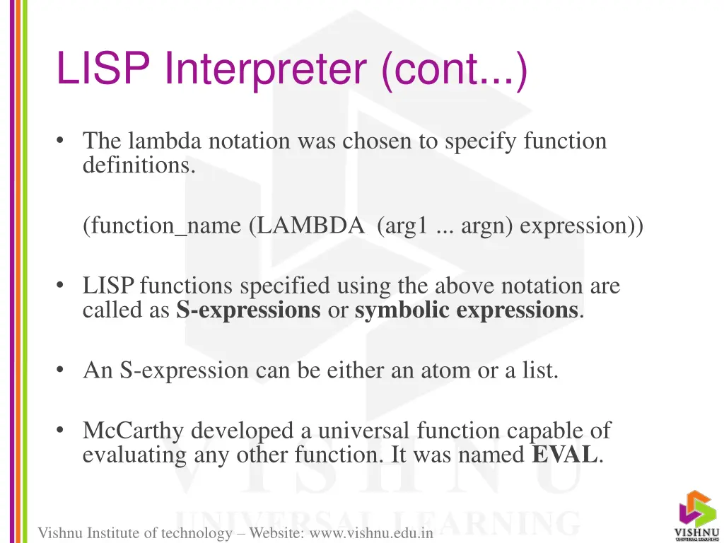 lisp interpreter cont