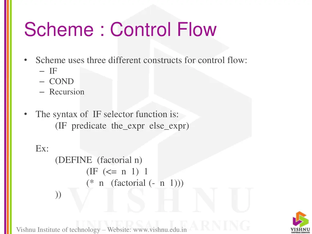 scheme control flow