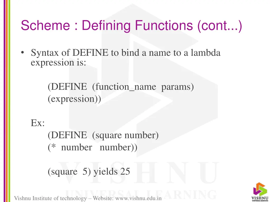 scheme defining functions cont 1