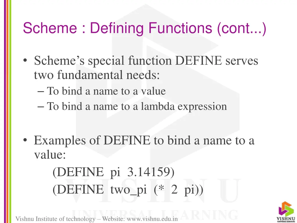 scheme defining functions cont