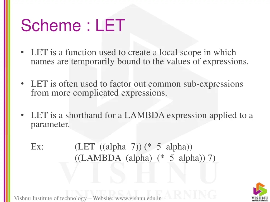 scheme let