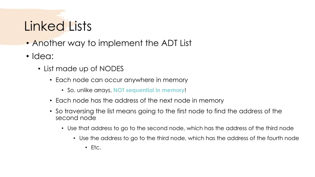 linked lists another way to implement