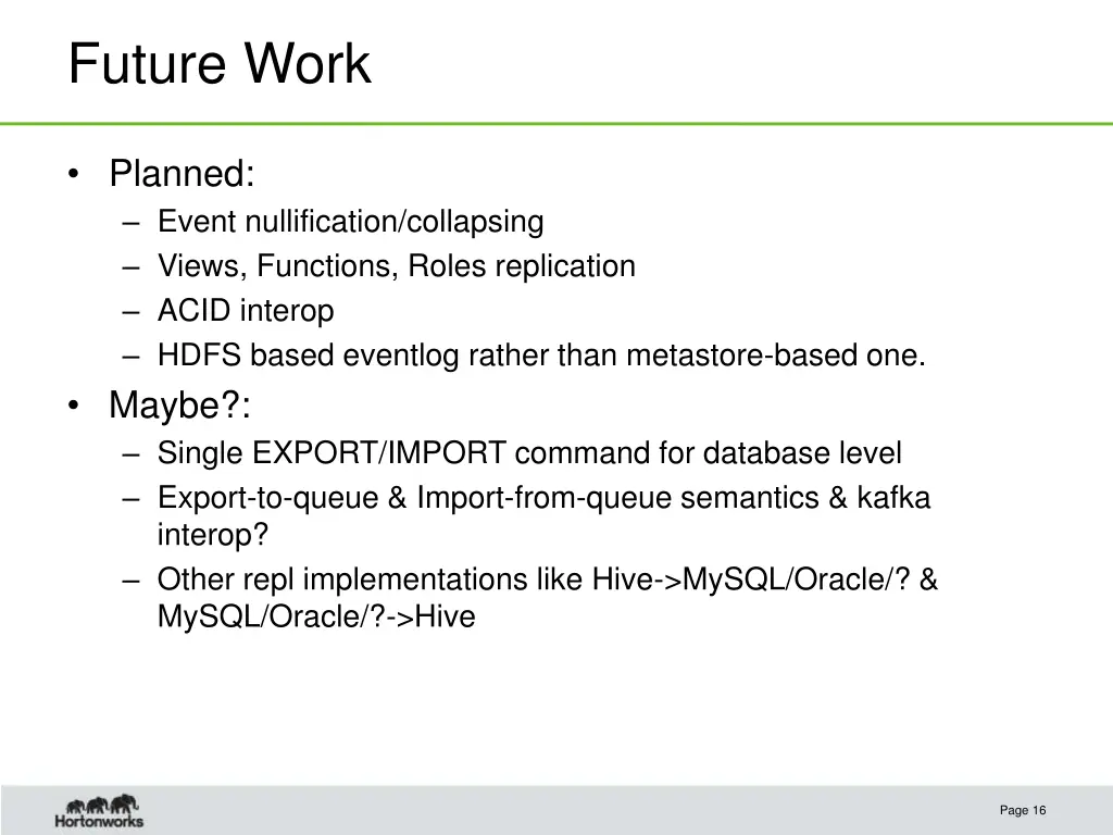 future work