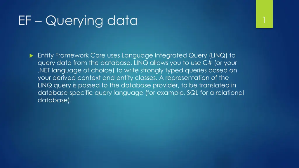 ef querying data