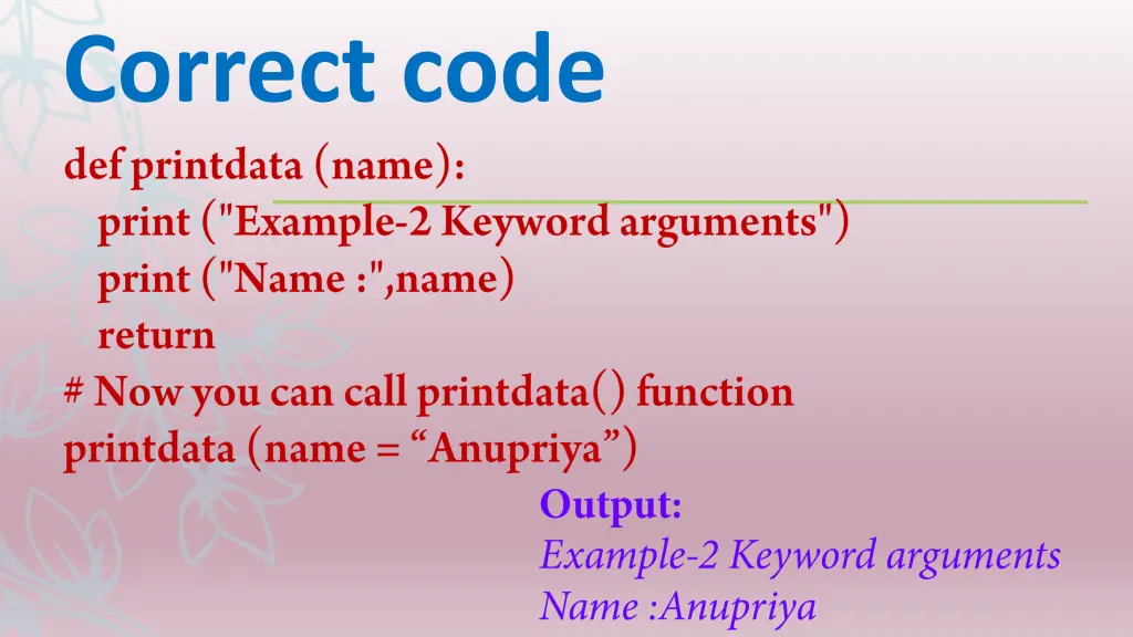 correct code 1