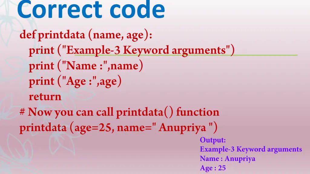correct code 2