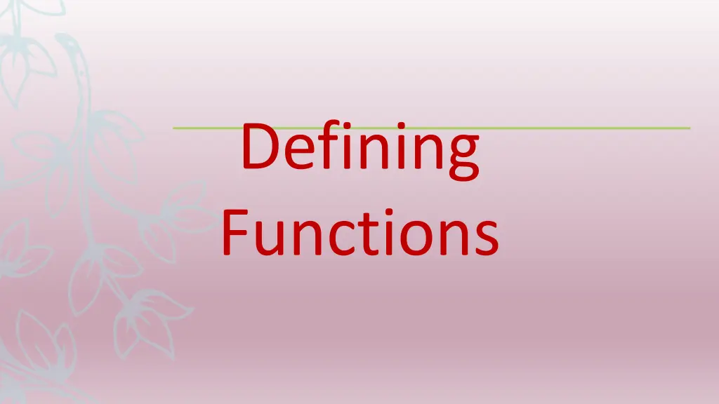 defining functions