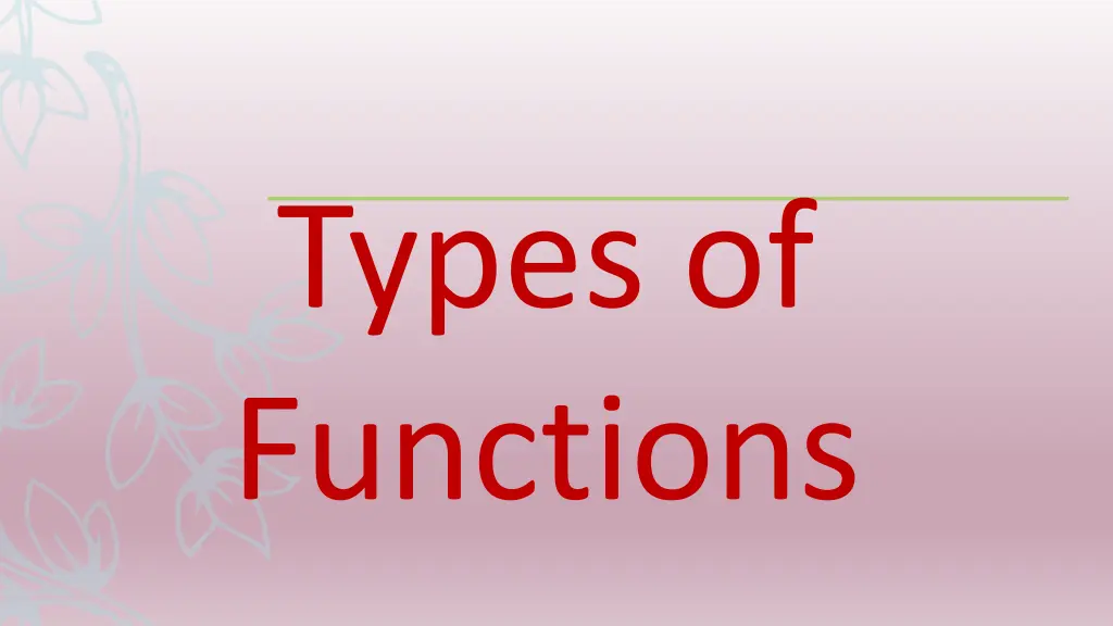 types of functions