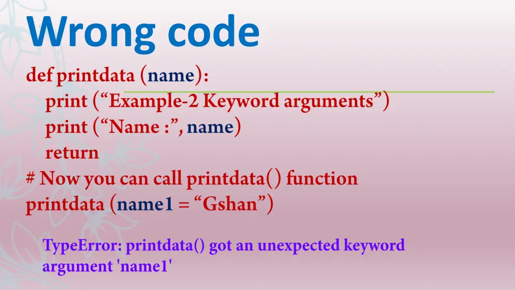 wrong code 1