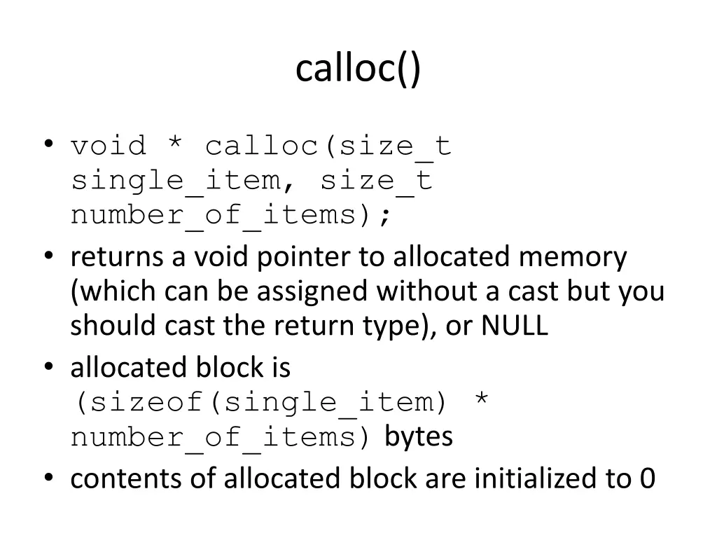 calloc