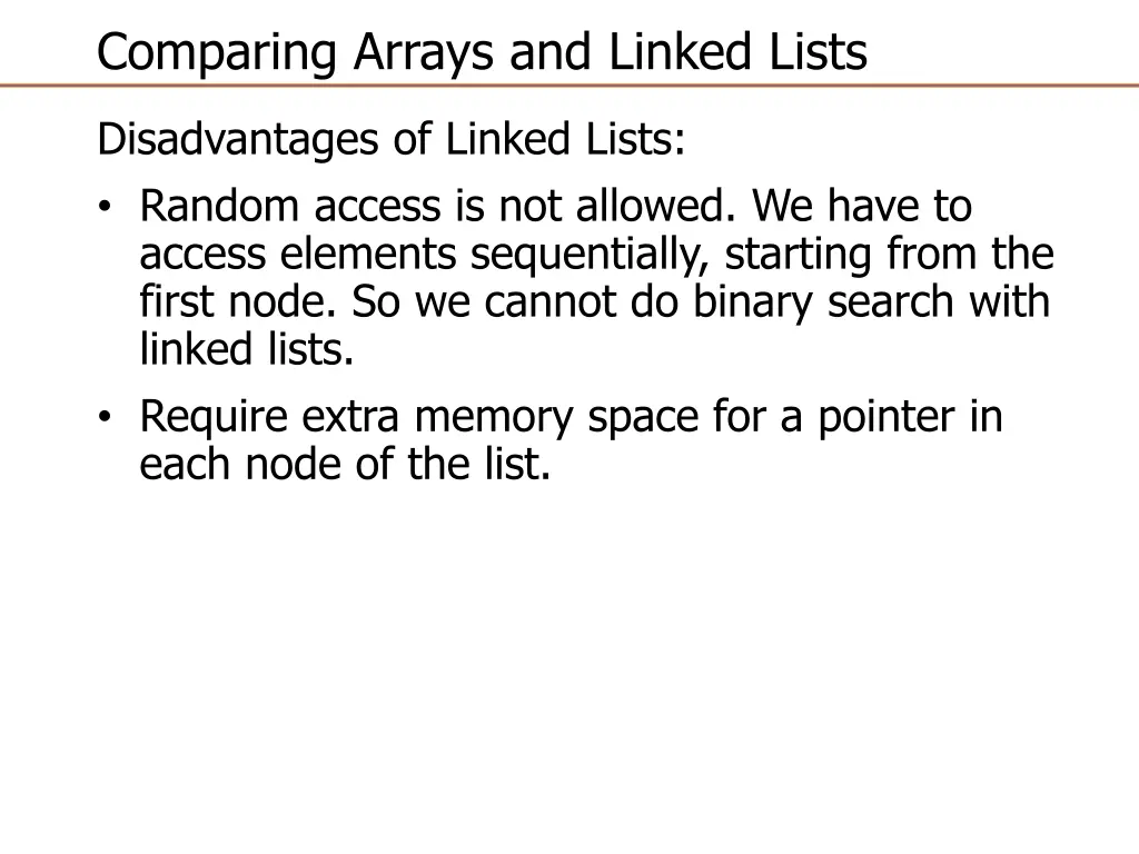 comparing arrays and linked lists 4