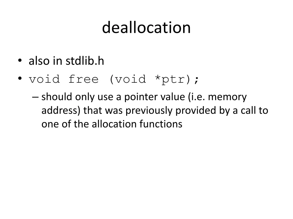 deallocation