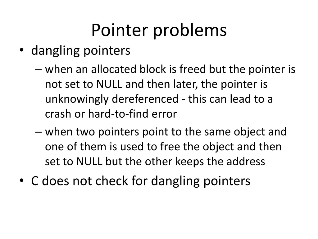 pointer problems