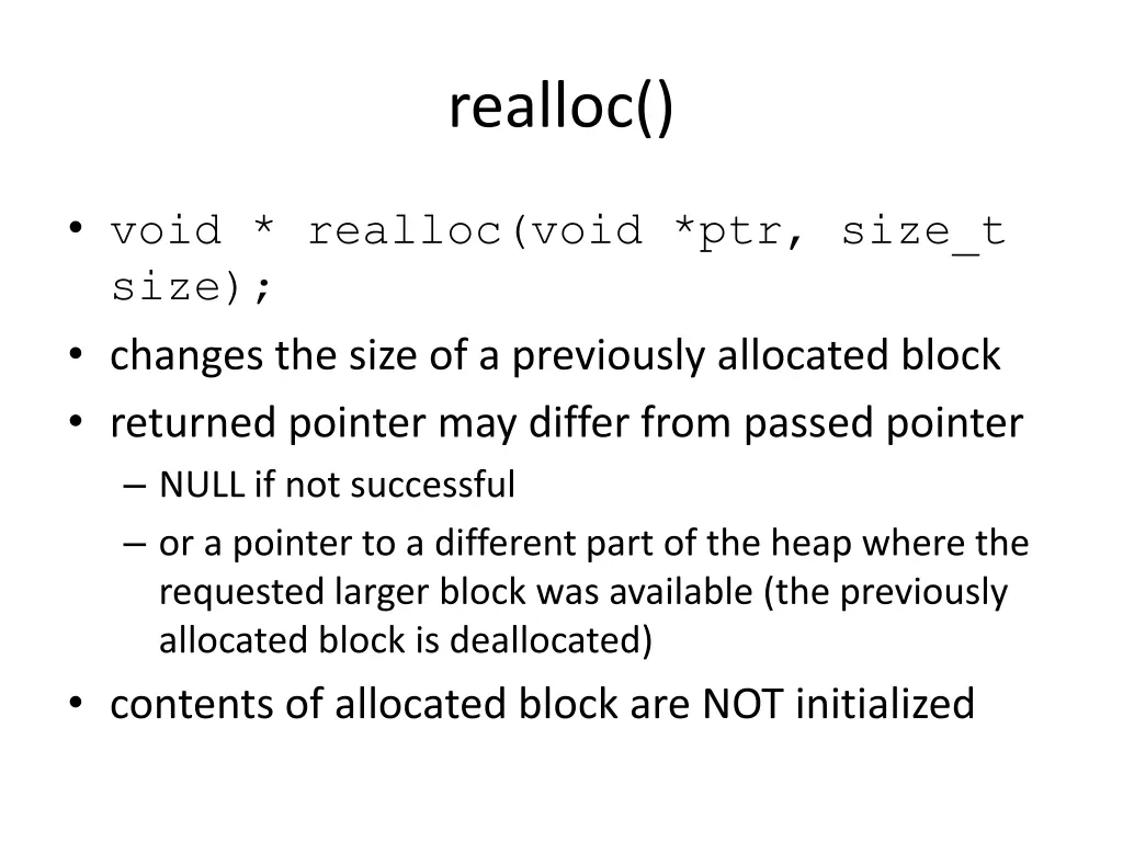 realloc