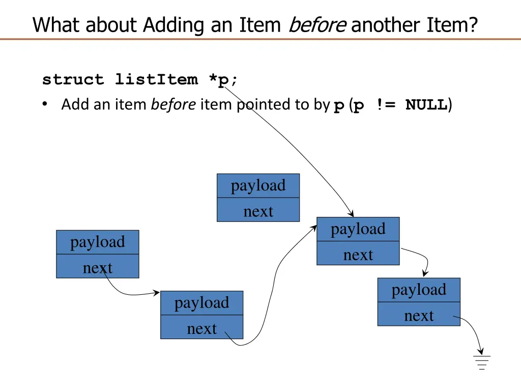 what about adding an item before another item