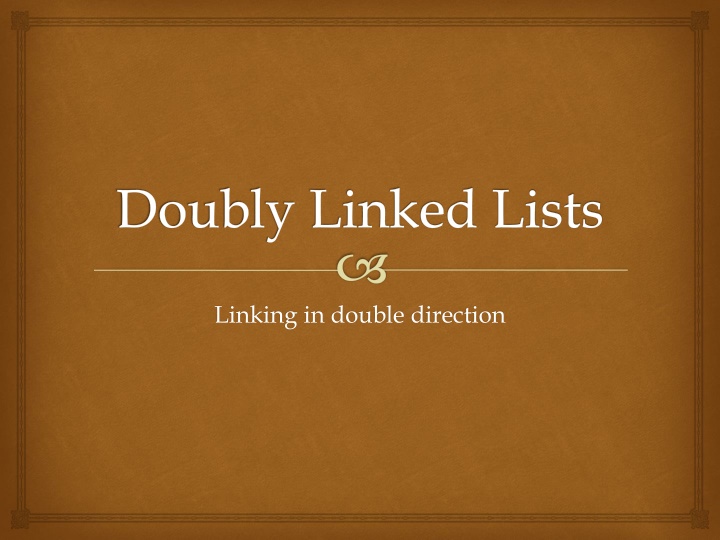 doubly linked lists