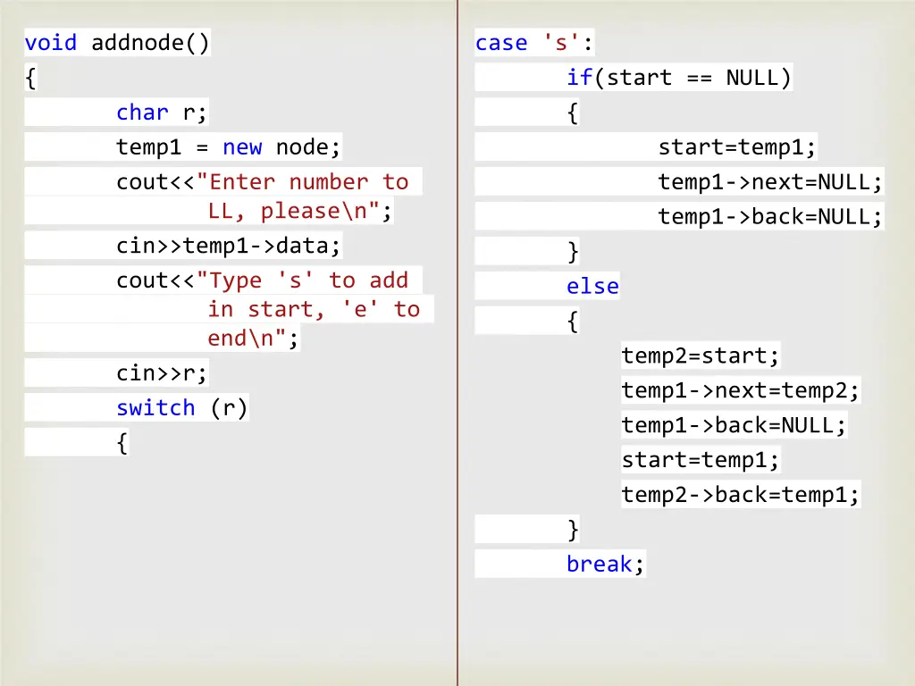 void addnode char r temp1 new node cout enter