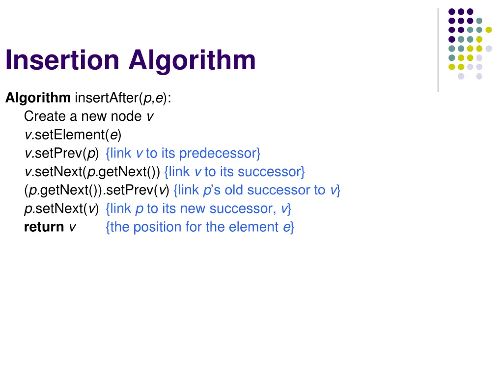 insertion algorithm