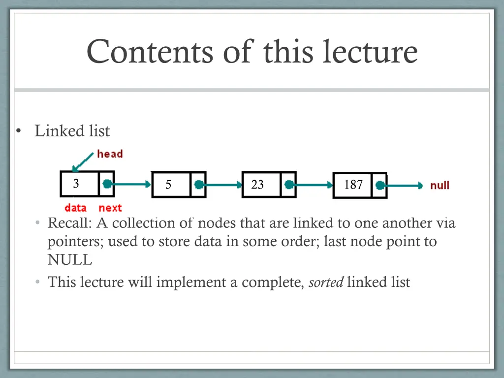 contents of this lecture