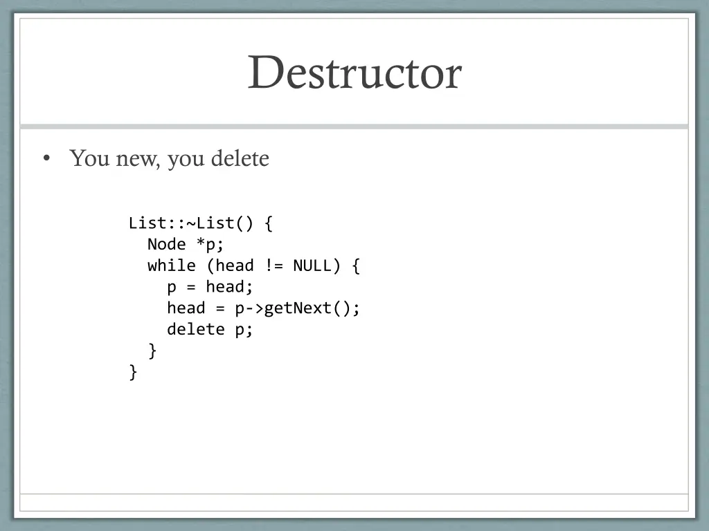 destructor