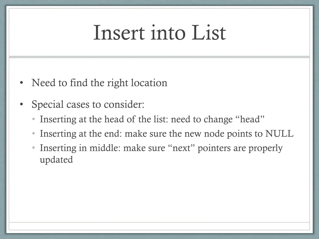 insert into list