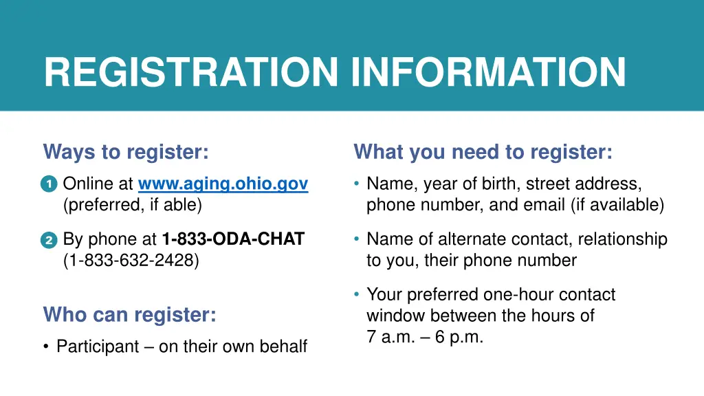 registration information