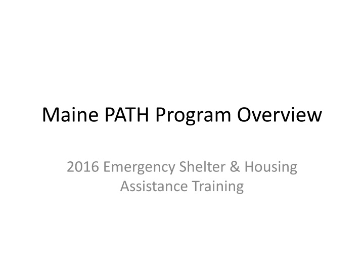 maine path program overview