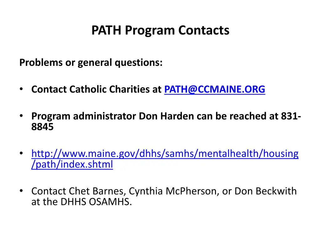 path program contacts