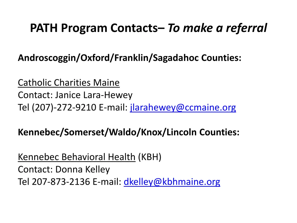 path program contacts to make a referral 1